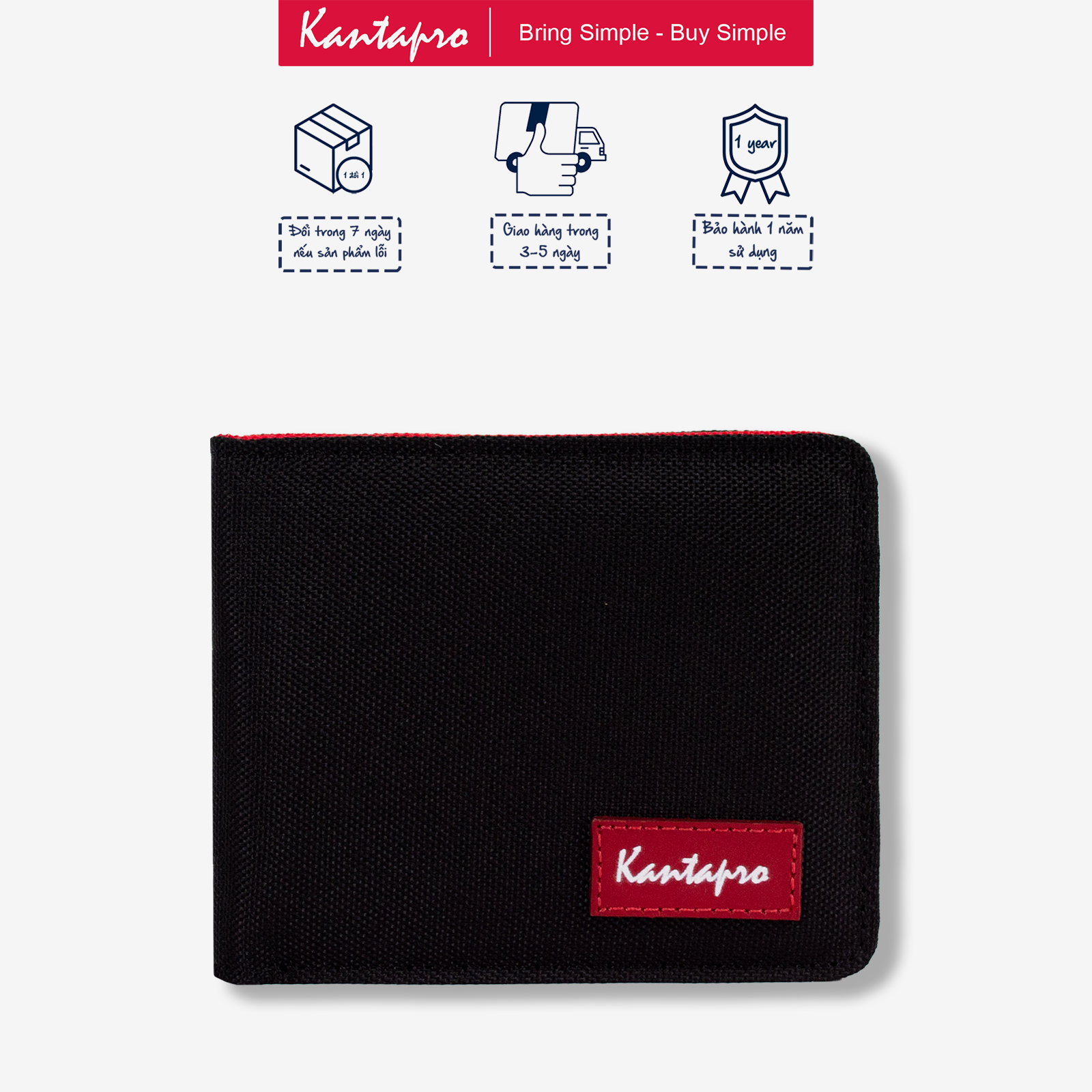 Vi vải Polyester KANTAPRO dáng ngang - Pol Wallet