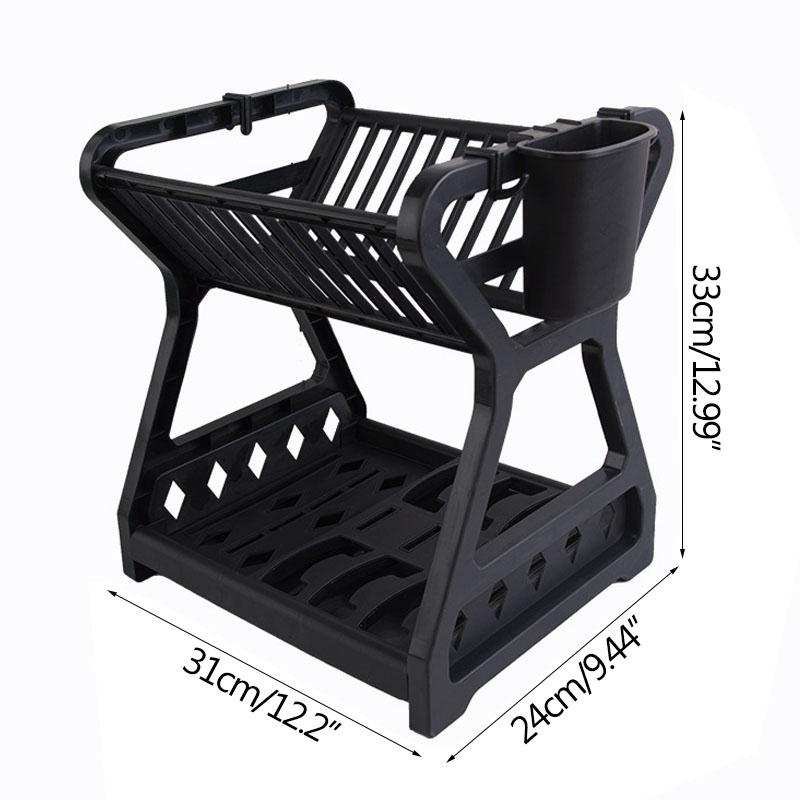 Hộ Gia Đình Món Ăn Phơi Vật Dụng Nhà Bếp Món Ăn Lưu Trữ Thoát Nước Giá Để Đồ Đa Năng 2 Tầng Món Ăn Lọc Giá Kichen Vật Dụng