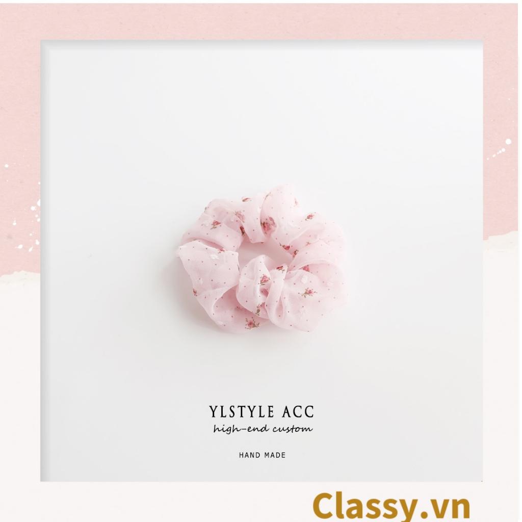 Scrunchies buộc tóc tông màu hồng ngọt ngào, nữ Classy tính thanh lịch PK1338