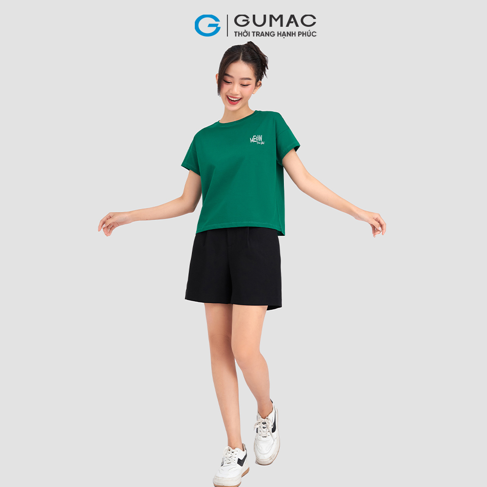 Áo thun thêu chữ GUMAC ATD03018