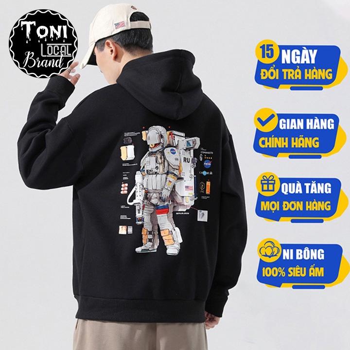 ÁO HOODIE Local Brand Unisex Nasa Nỉ Bông Form Rộng Nam Nữ