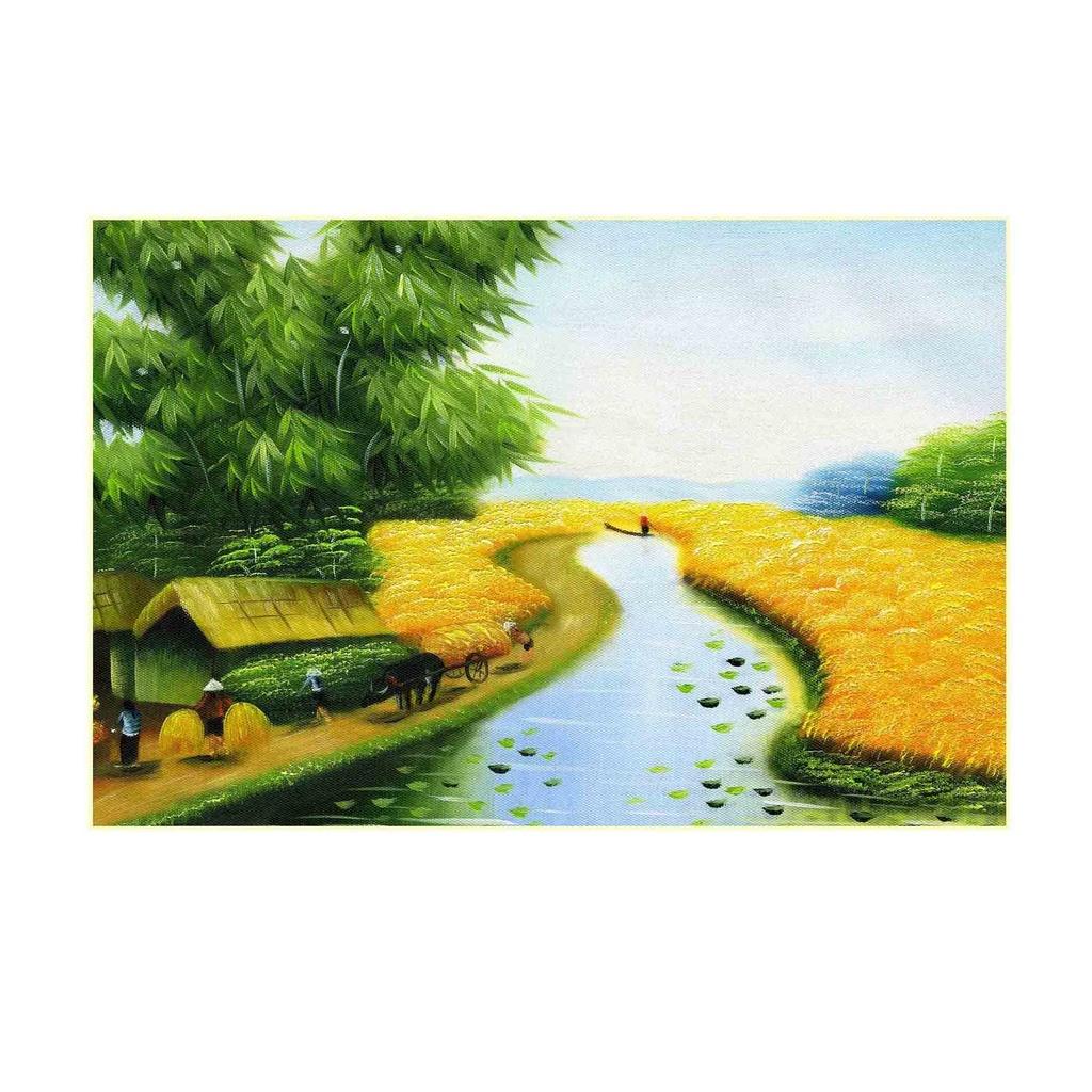 Tranh đồng quê dán tường, tranh trang trí khổ lớn