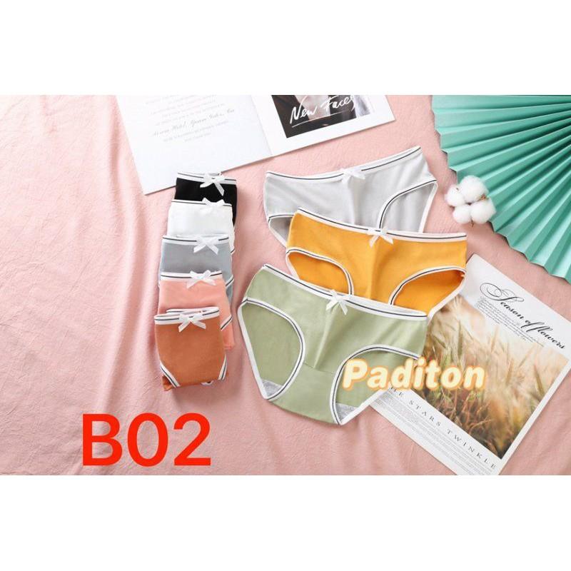 QUẦN LÓT COTTON CẠP ĐEN TRẮNG ĐÍNh NƠ SIêU XInh