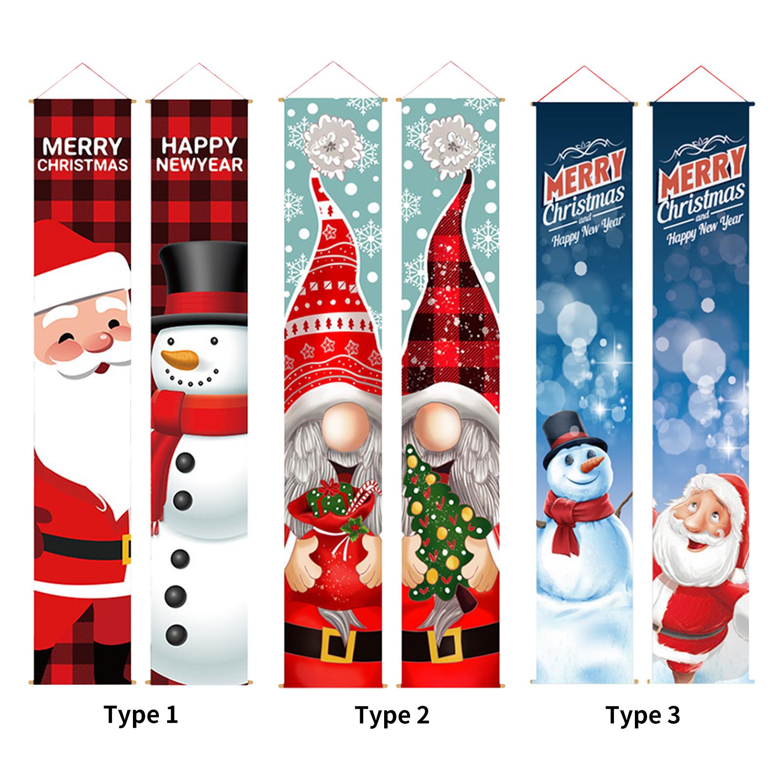 Christmas Porch Sign Merry Christmas Hanging Banner Welcome Christmas Front Door Banner Xmas Hanging Sign Decorations