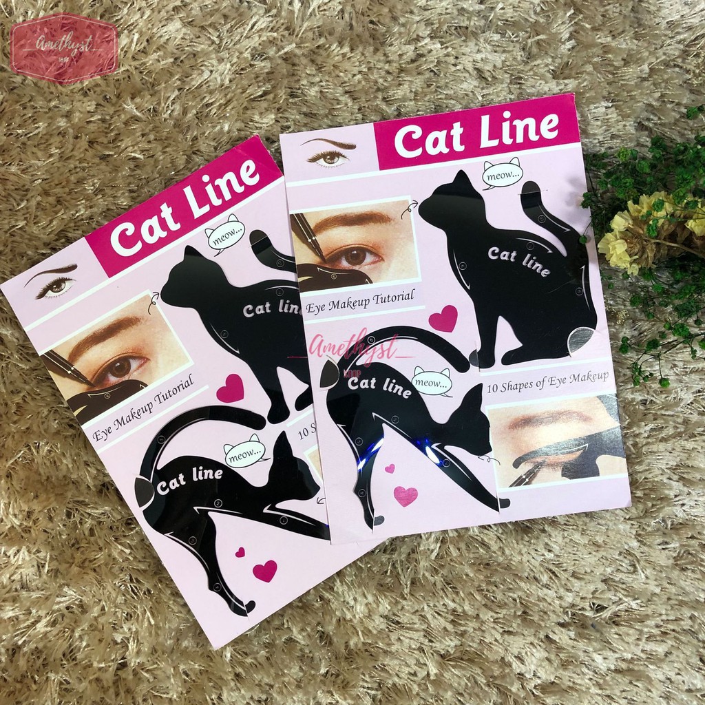 Set 2 Khuôn Kẻ Eyeliner, Tô Bầu Mắt Đa Năng Hình Mèo Cat Line Dễ Sử Dụng Cho người mới Bắt Đầu