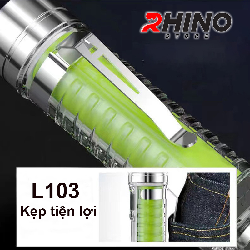 Đèn xe đạp siêu sáng cảm biến thông minh, chống nước Rhino L103 Gồm 8 chế độ sáng - Hàng chính hãng