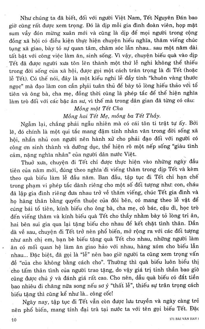 171 Bài Văn Hay Lớp 8 - Tái Bản