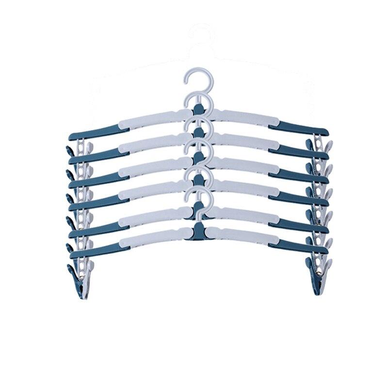 6 Pcs Travel Hangers with Clips Portable Folding Clothes Hangers for Scarves Suits Trousers Pants Shirts Socks Underwear Hanger