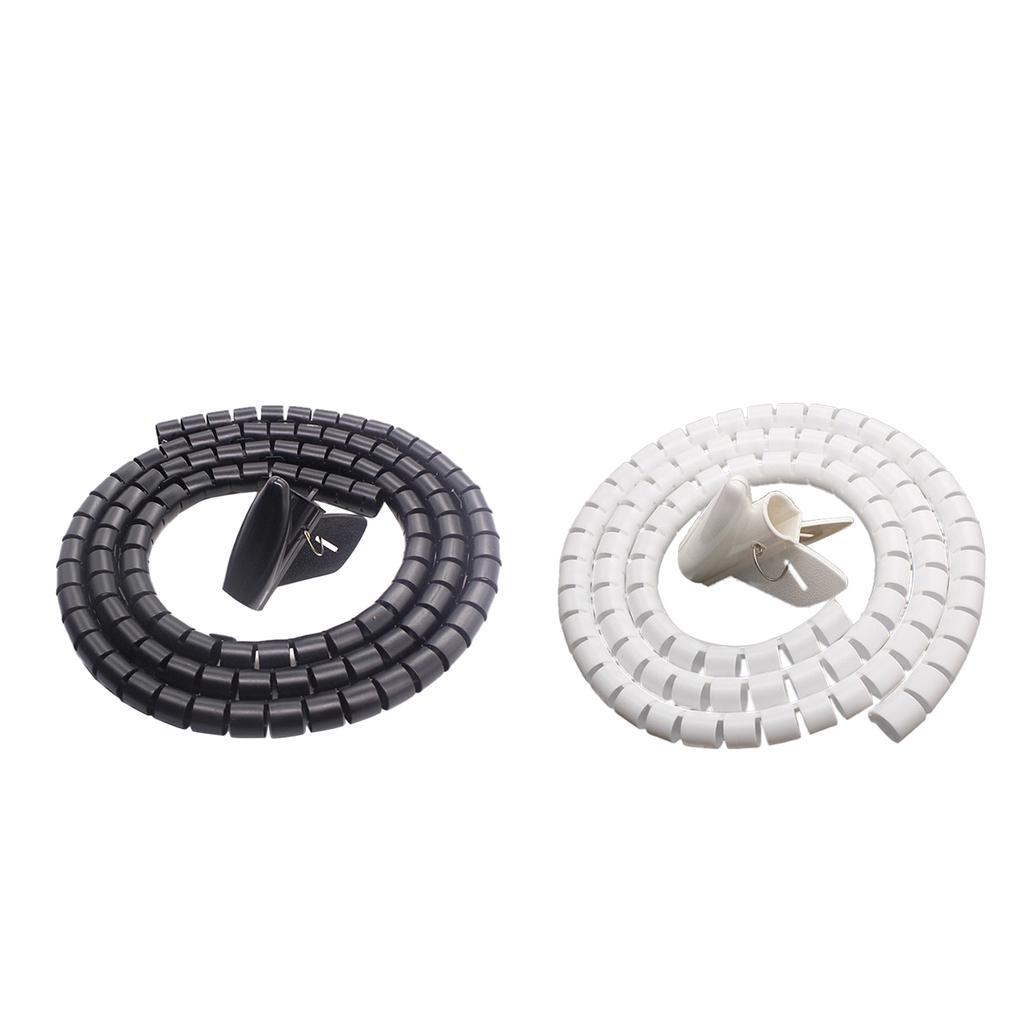Spiral Wrap Cable Organizer with Clip Coiled Tube Sleeve Cable 3.94inch Dia 8mm