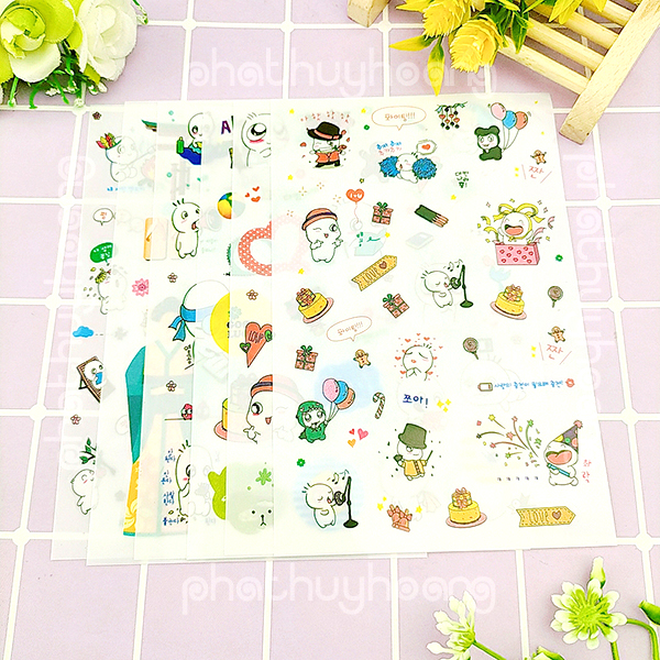 Sticker washi tape nhiều hình cute nhỏ gọn giá siêu tốt thích hợp trang trí sổ tay, tập vở