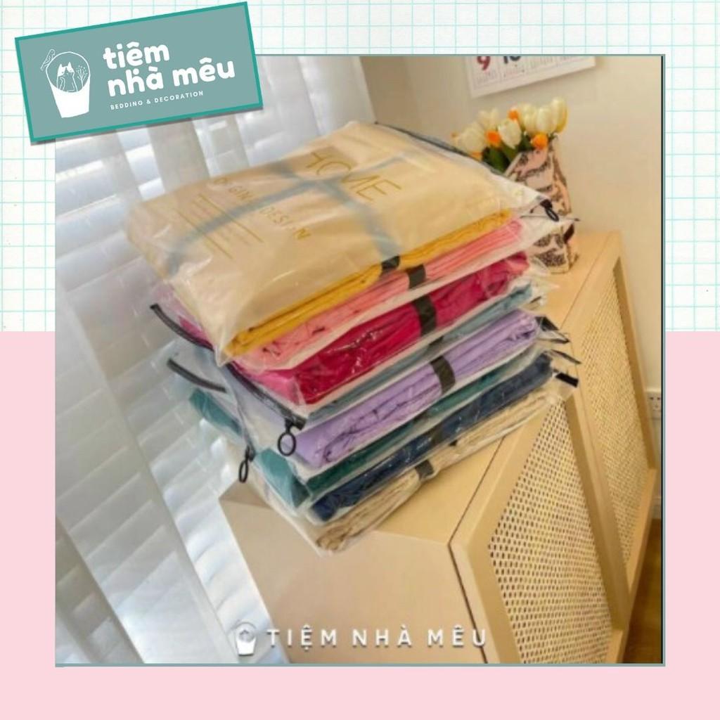 Bộ Chăn Ga Gối Cotton 3F m6/m8/2m -Tiệm Nhà Mêu Set 4 Món Hoạ Tiết Kẻ Mờ Chuyên Dùng Cho HOMESTAY - KHÁCH SẠN