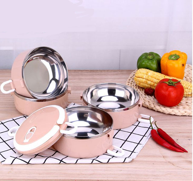 Hộp Cơm Giữ Nhiệt Inox 304 3 Tầng Tròn 2 Lớp Chống Gỉ Và Tràn Đổ