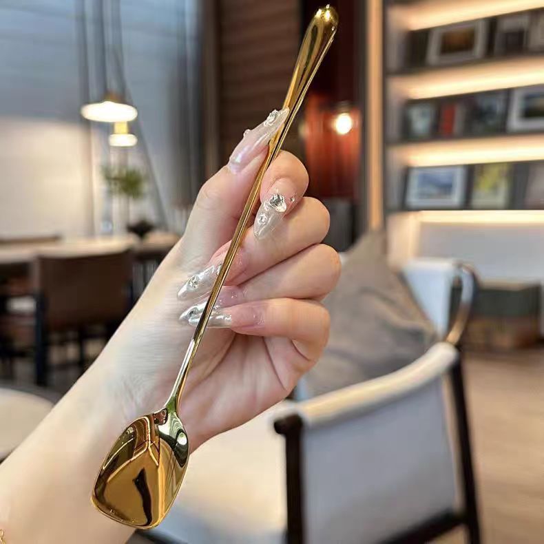 Combo 3 muỗng thìa uống cafe inox không gỉ thiết kế dài dày thon gọn sang trọng