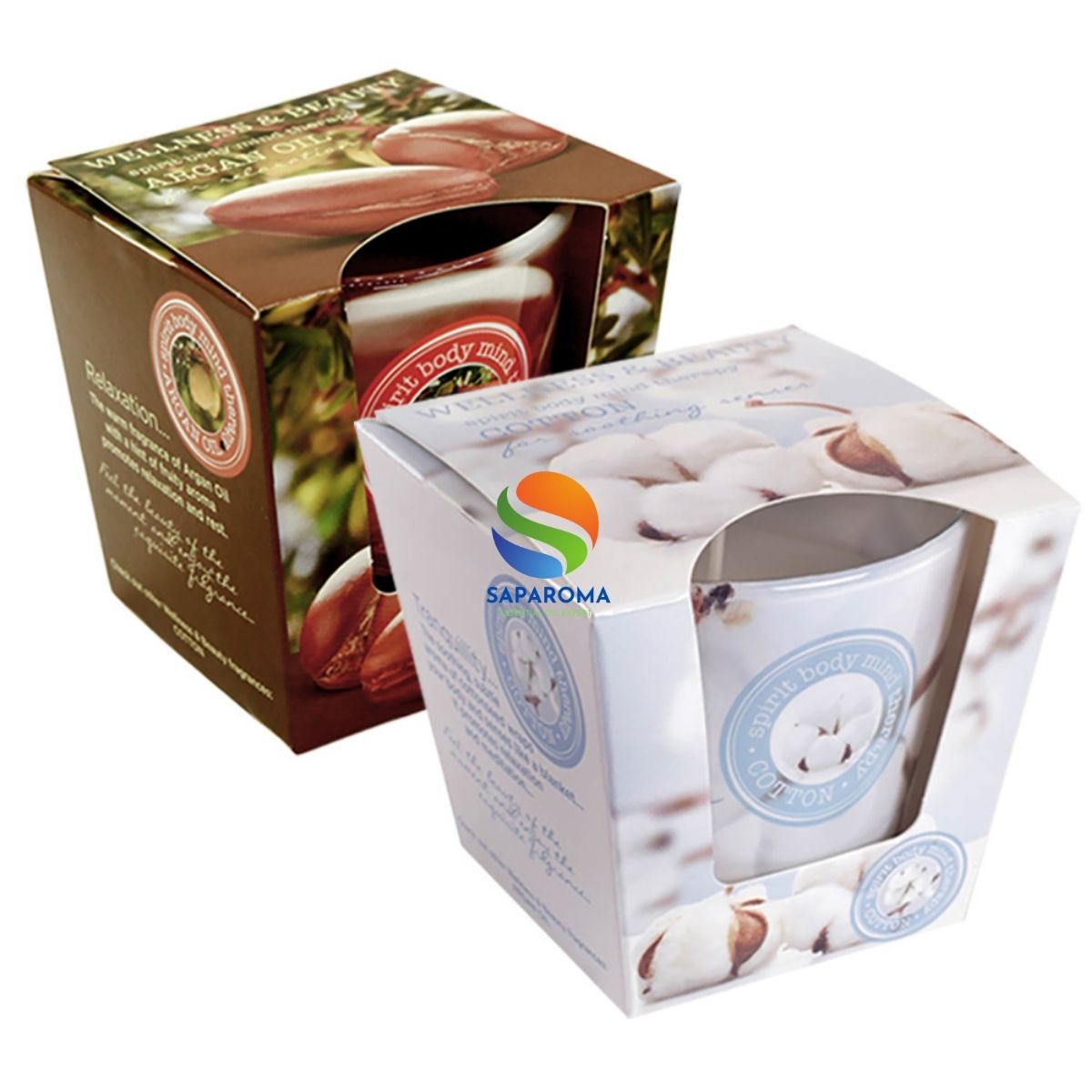 Combo 2 ly nến thơm tinh dầu Bartek Wellness &amp; Beauty 115g - hương hoa bông, nến trang trí, thơm phòng, thư giãn, hỗ trợ khử mùi