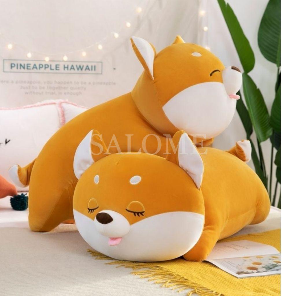 Gấu Bông Chó Shiba Biểu Cảm Cute, Shiba Le Lưỡi Màu Vàng Đáng Yêu, Chất Vải Miniso Cao Cấp, Gấu Bông- Qùa Tặng VIPU