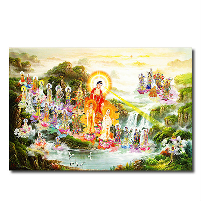 Hình Phật treo tường trang trí nhà cửa in gỗ MDF cao cấp hiện đại mẫu Phật tiếp dẫn, phật adida, thích ca mâu ni, Tranh Phật Giáo HPV-108
