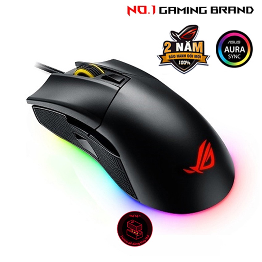 Chuột Gaming Asus ROG Gladius II (USB/RGB/màu đen) - Hàng Chính Hãng