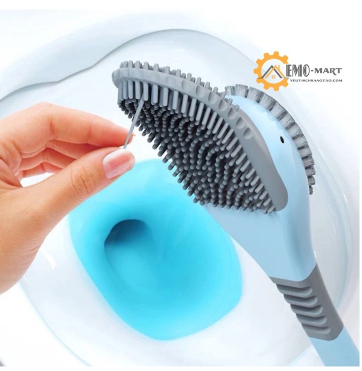 BỘ BÀN CHẢI VỆ SINH TOILET HÌNH VỊT BẰNG Slinicon TIỆN DỤNG - CHÀ CỌ TOILET CÓ HỘP ĐỰNG