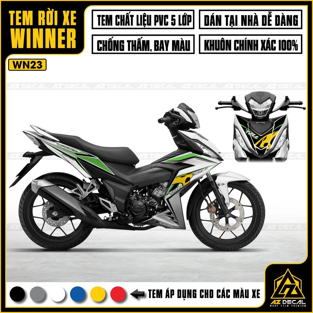 Tem Rời Dán Xe Winner V1 / 150 Mẫu Toll | WN23 | Decal Chế Xe Máy Chất Liệu PVC Cao Cấp - Xanh Lá Đen