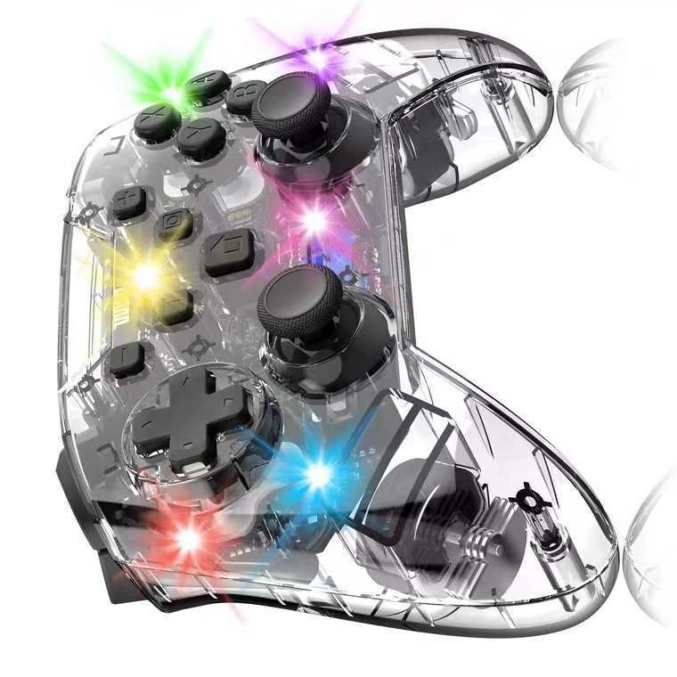 Giá thấp nhất mô hình tư nhân chuyển đổi tay cầm chơi game không dây đánh thức tay cầm chơi game trong suốt SwitchPRO Bluetooth có đèn