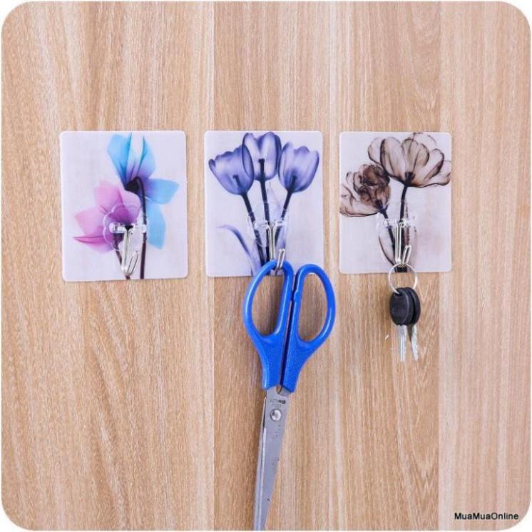Set 3 Móc Dán Tường Siêu Dính In Hình 3D đẹp