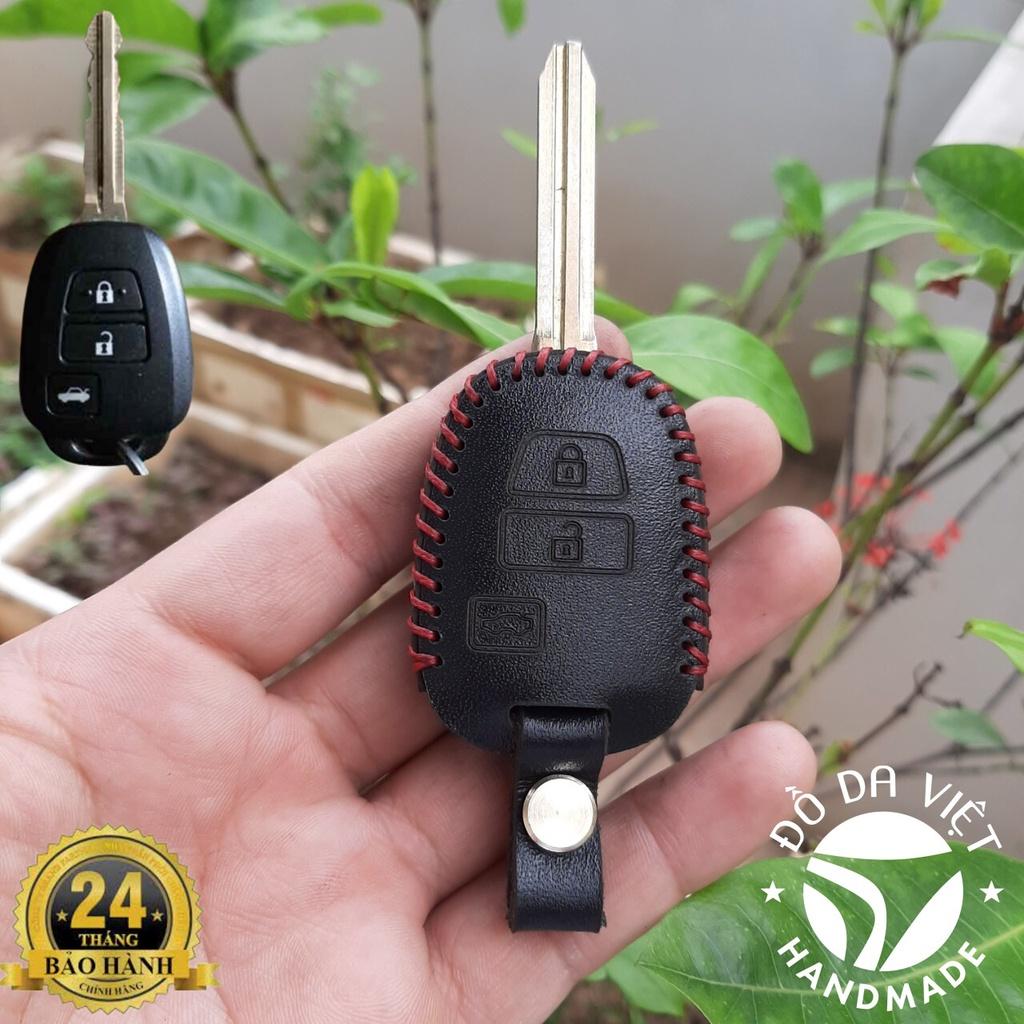Bao Da Chìa Khóa xe TOYOTA Vios E&G 2014-2018, Vios E2019-2020.Da Bò Nhập Khẩu, Khắc Tên + Số ĐT Chủ Xe