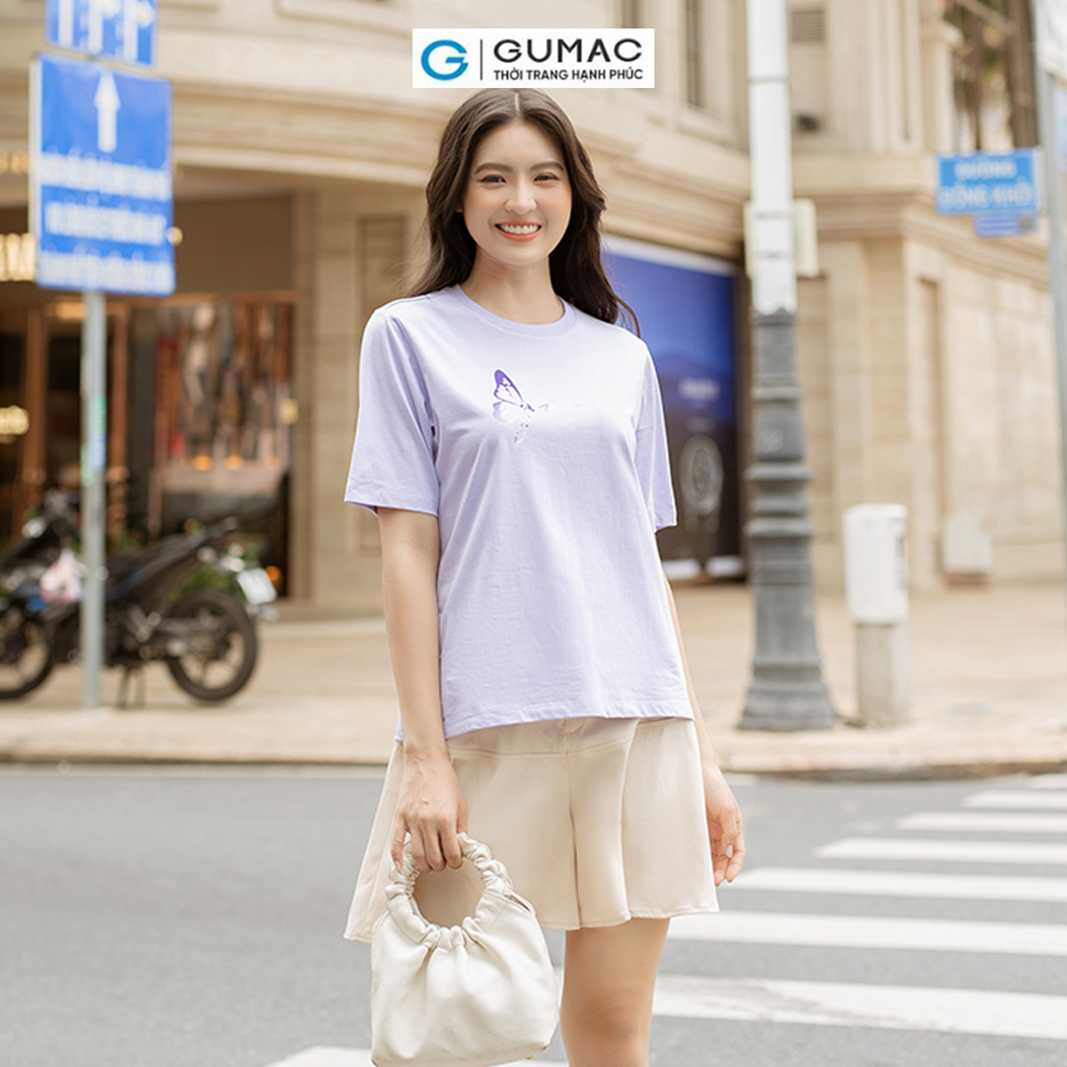 Quần short nữ dáng loe kèm thắt lưng trẻ trung năng động thời trang GUMAC QD07068