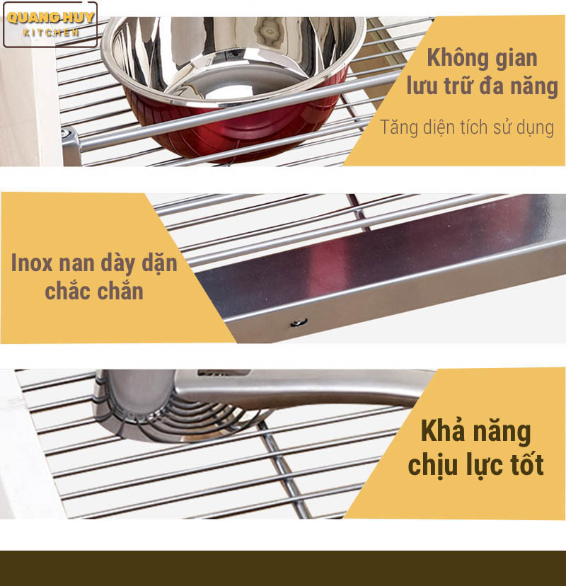 Giá xoong nồi inox 304 nan dẹt chính hãng Grob bảo hành vĩnh viễn han gỉ