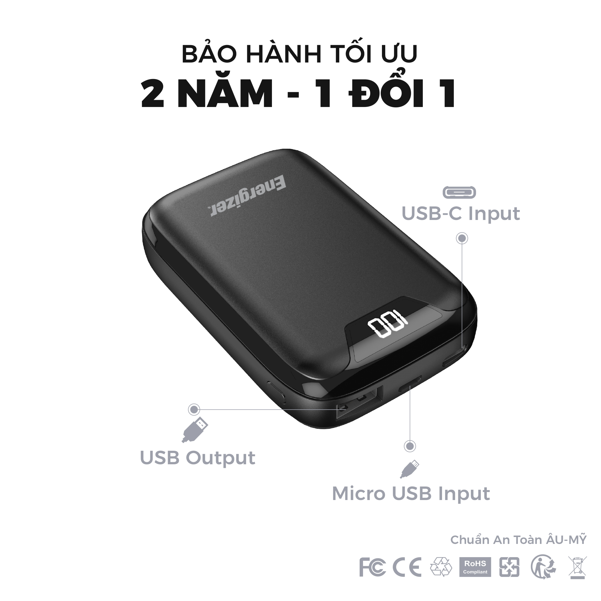 Pin sạc dự phòng Energizer 10000mAh - UE10042 -  Hàng Chính Hãng