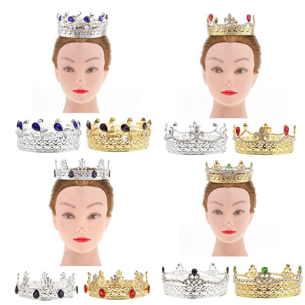 Baroque Style Rhinestones Tiara Bridal Wedding Prom Crown Headband Golden A