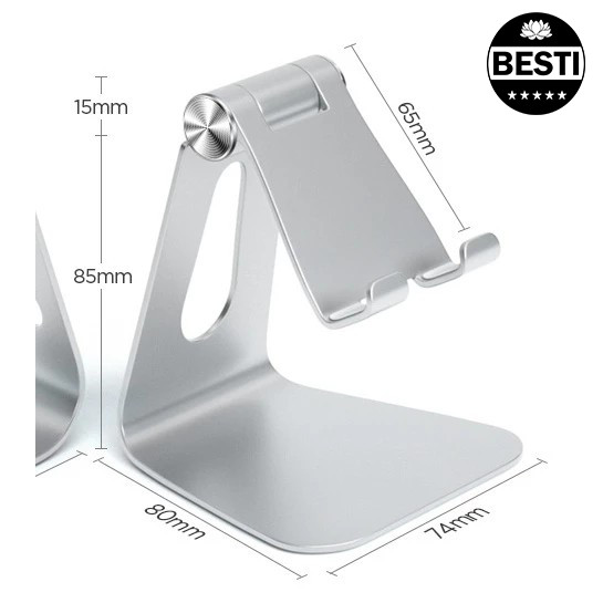 Giá Đỡ Điện Thoại, Máy Tính Bảng, Ipad  Kim Loại Nguyên Khối Basic Stand - Hàng Chính Hãng