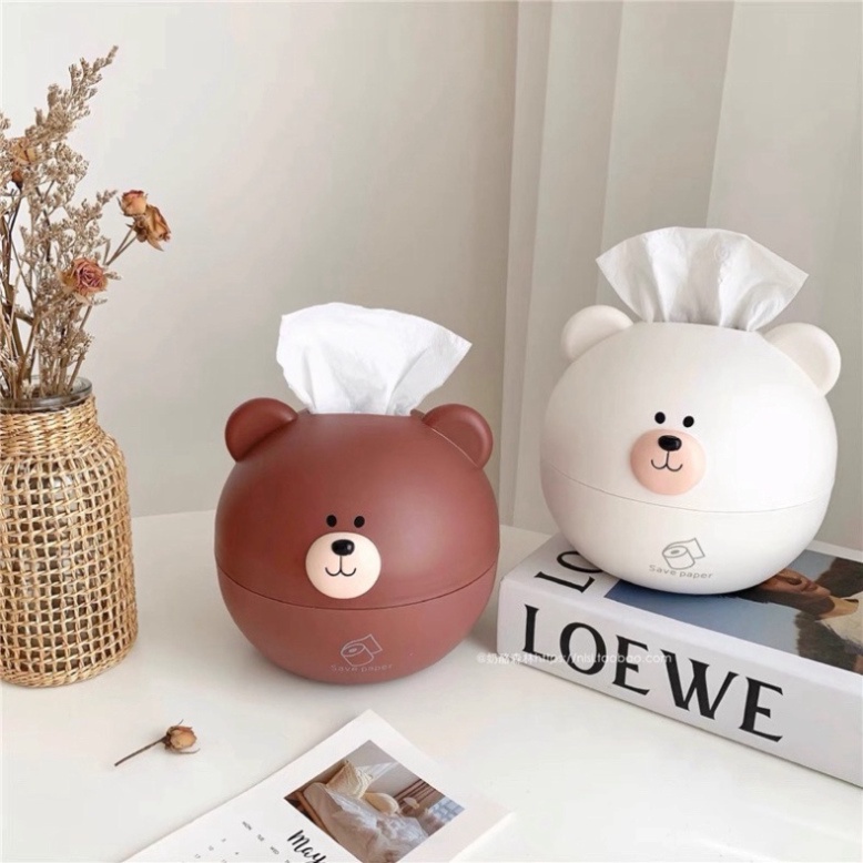 Hộp Để Giấy Ăn Hình Gấu Cute, Hình Chú Heo Dễ Thương Phong Cách Sang Trọng [KHC21/10