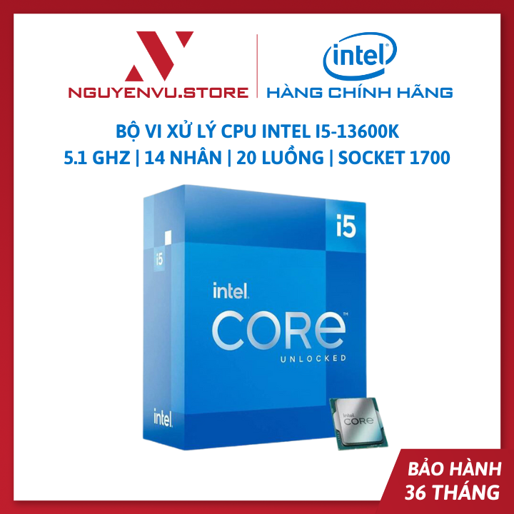 CPU Intel Core i5-13600K (Up to 5.1 GHz | 14 Nhân | 20 Luồng | Socket 1700) - Hàng Chính Hãng