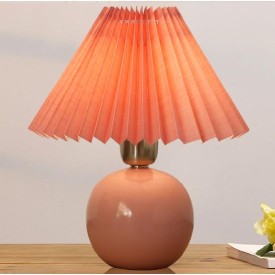 Đèn ngủ tròn gam màu hồng phấn cực xinh mang phong cách tân cổ điển DN23 - Chất liệu sứ cao cấp.