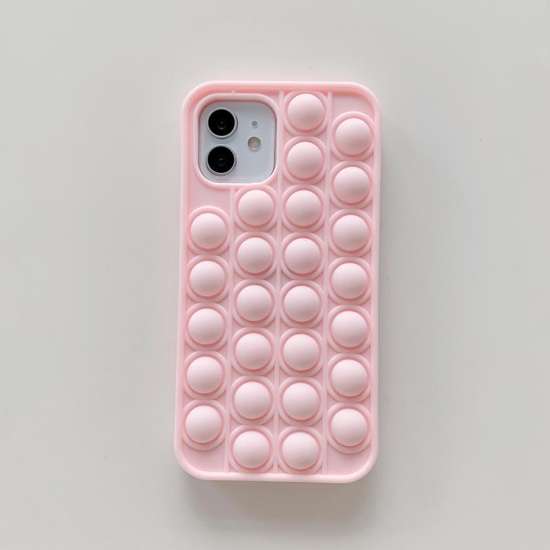 Case IPhone 11 7plus 8plus 12Pro Max X Xs Max XR 12 12pro 6 6s 6plus 6Splus Fashion Pink POP it Phone Case Soft Silicone Push it Bubble Phone Case