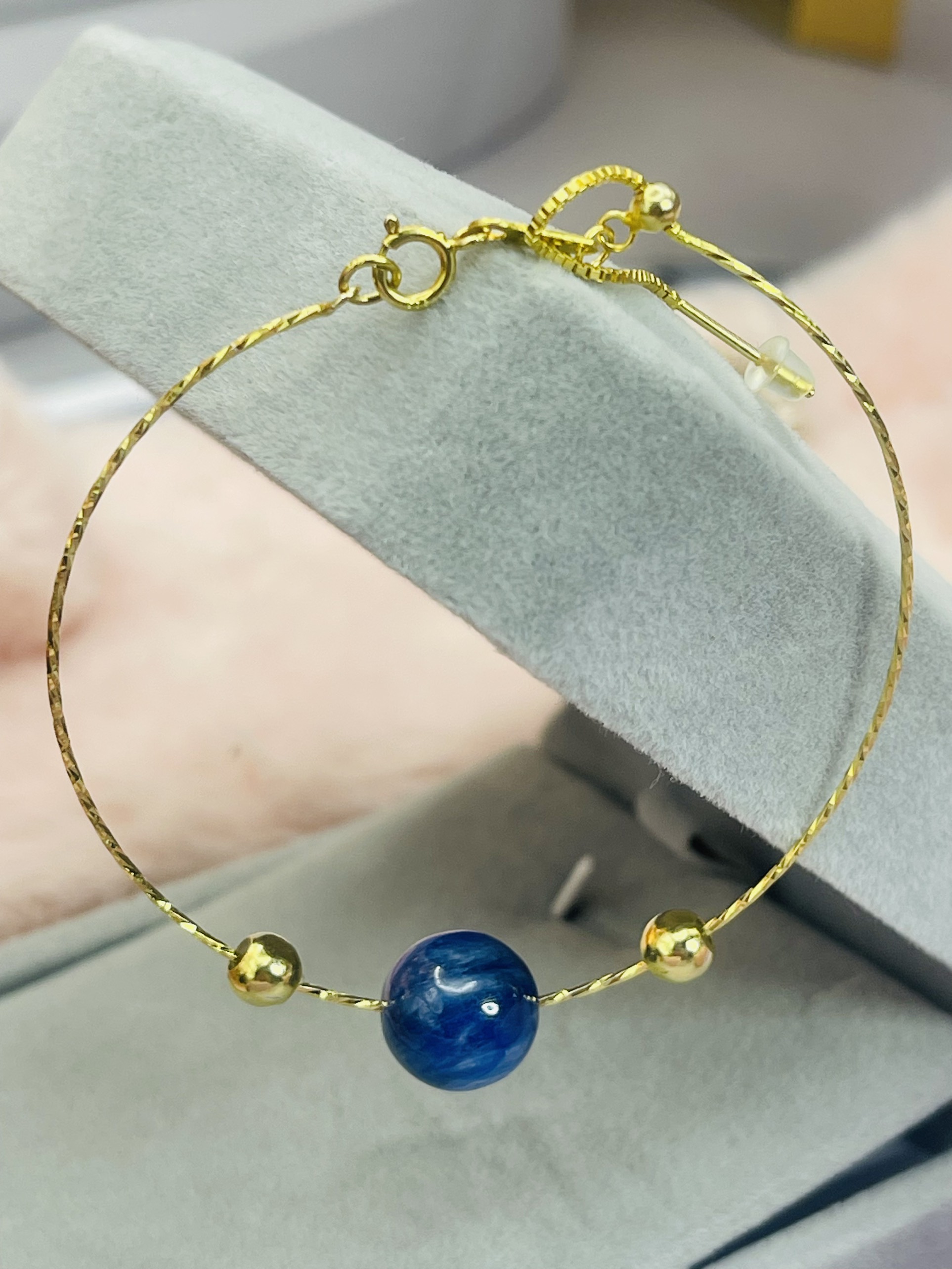 Kiềng tay Bạc 925 xi vàng Đá Ruby nước