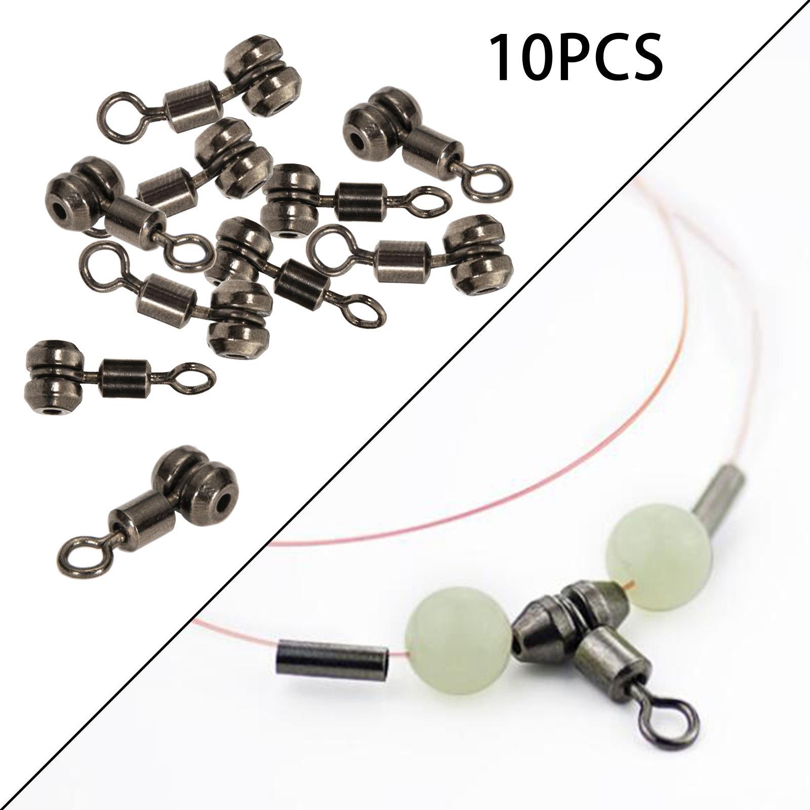 10Pcs Ball Bearing Fishing Swivel Connectors Carp Rings Heavy Duty S