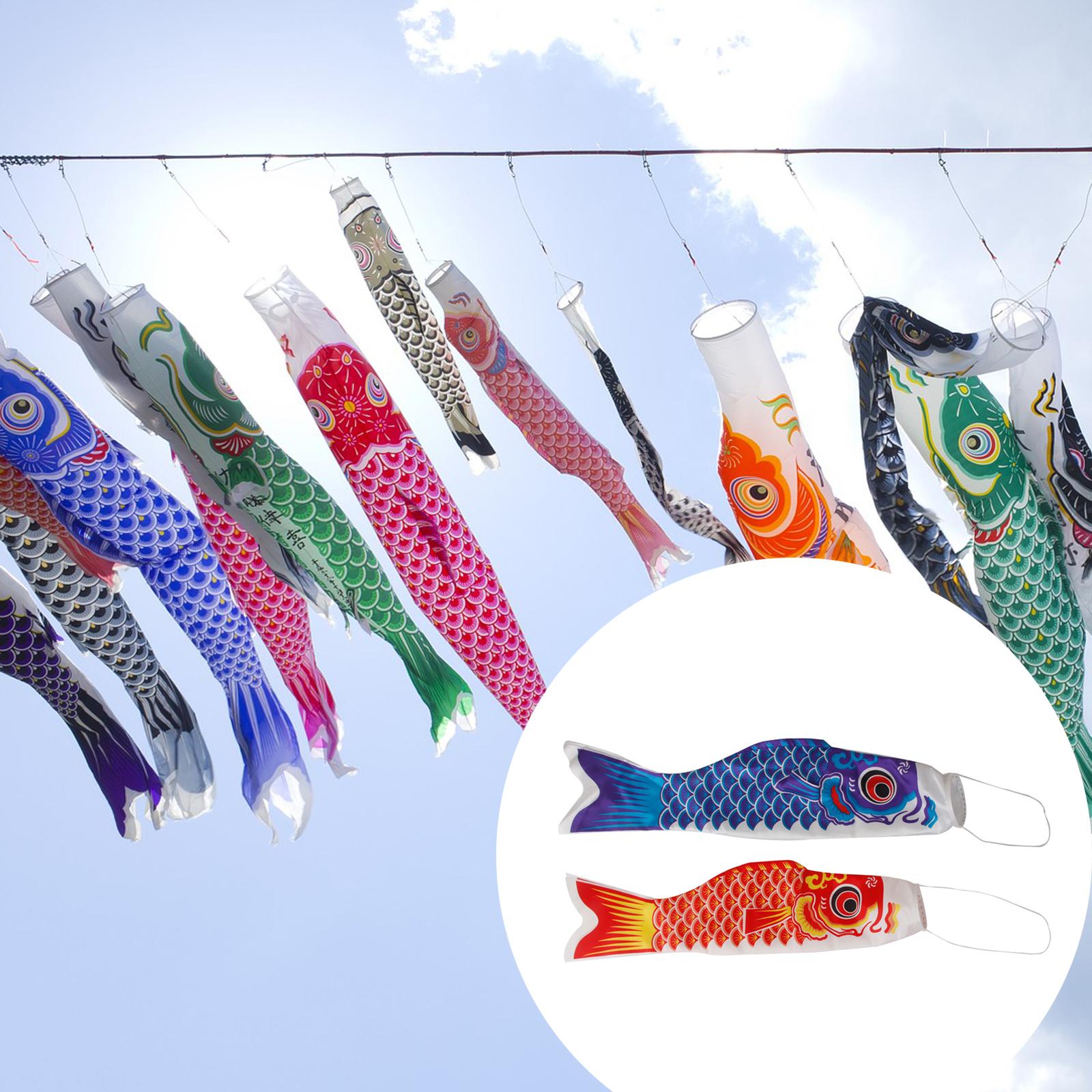 Japanese Windsock Carp Flag Koi Nobori Sailfish 150cm Blue And 100cm Red