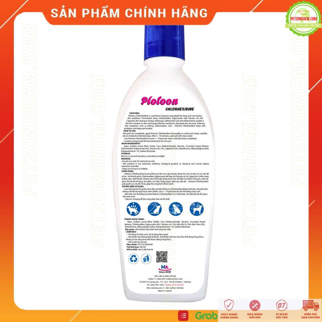 Sữa tắm cho chó mèo Fay Plotoon Chlorhexidine - 300ml chống viêm da - nấm da - ngứa - nhiễm trùng