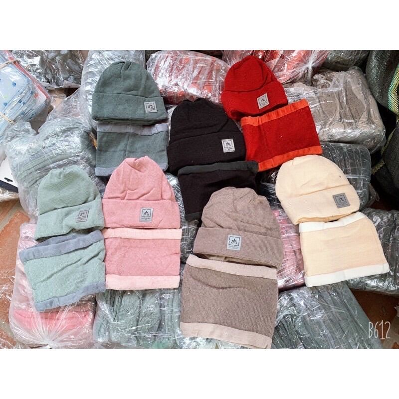 {Tặng Kèm Khăn]Set Khăn Mũ Len Cao Cấp Cho Cả Nam Và Nữ - Mũ Nón Kèm Khăn Len Lót Lông Siêu Ấm Thời Trang Phong Cách