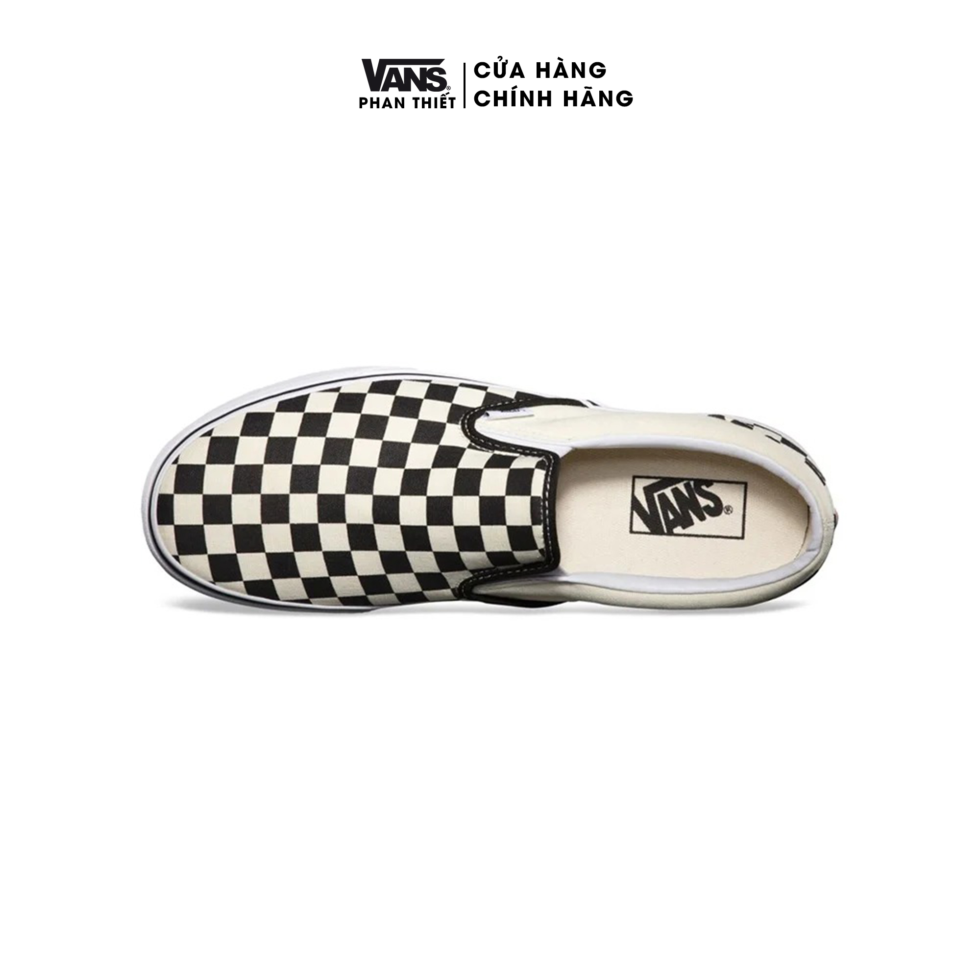 Giày sneaker Vans chính hãng - chất vải canvas - mềm nhẹ - họa tiết caro - Classic Slip-On Checkerboard - VN000EYEBWW