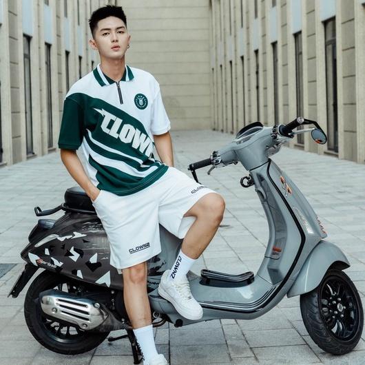 Áo thun polo Diagonal cổ bẻ unisex tay lỡ, cotton, nam nữ form rộng