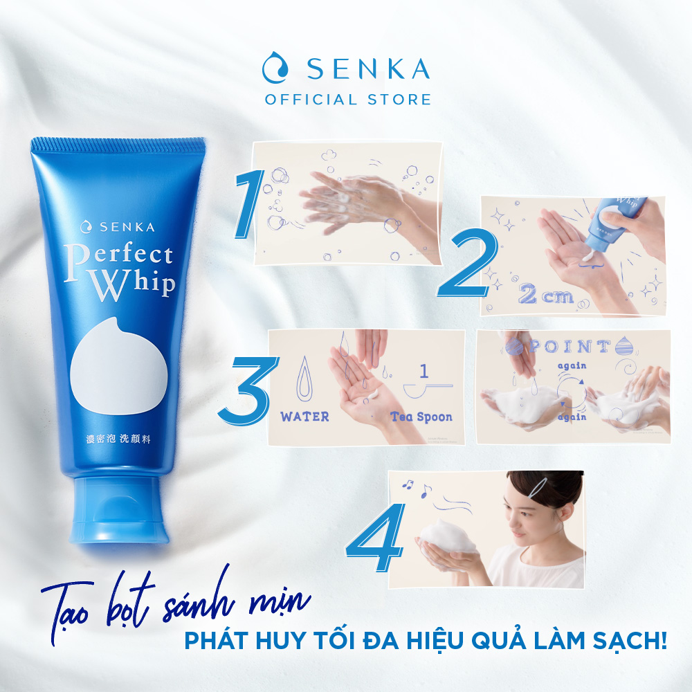 Hình ảnh Sữa Rửa Mặt Tạo Bọt Chiết Xuất Tơ Tằm Trắng Senka Perfect Whip 120g - 14839 Hình ảnh Sữa Rửa Mặt Tạo Bọt Chiết Xuất Tơ Tằm Trắng Senka Perfect Whip 120g - 14839