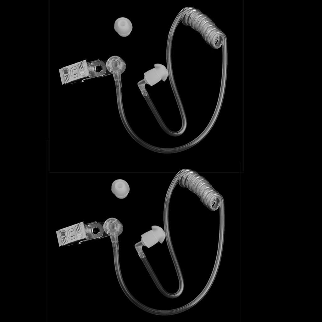 2 Pack Replacement Clear Acoustic Tube for Two  Earpiece and Headset,