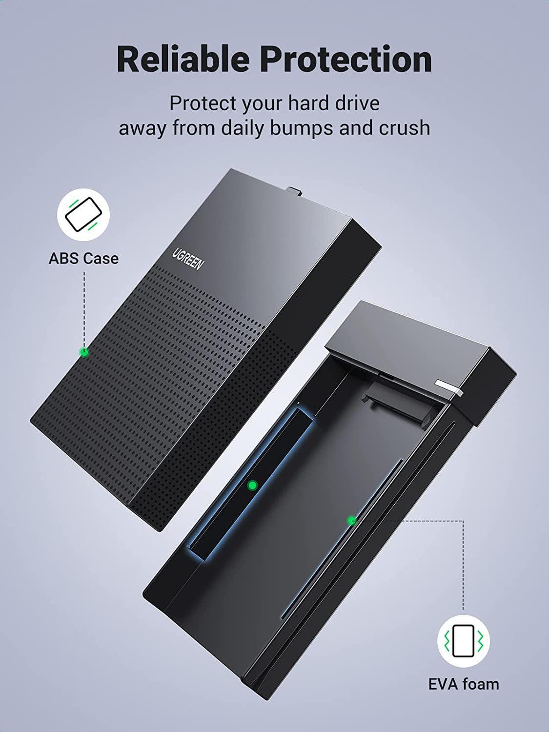 Ugreen UG30727CM471TK 50CM 10TB Hộp đựng ổ cứng 2,5 inch SATA 3 USB Type-C USB 3.1 Gen 2 tốc độ truyền 6Gbs Hàng chín - HÀNG CHÍNH HÃNG