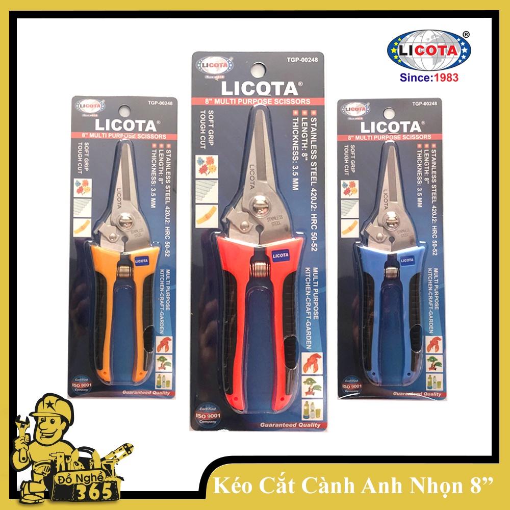 Kéo cắt cành kiểu Anh 8" mỏ nhọn Licota