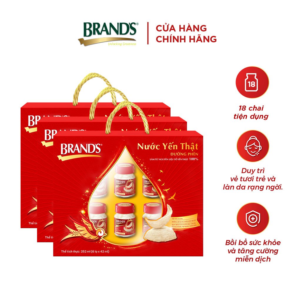 Combo 3 Hộp quà nước yến BRAND'S đường phèn