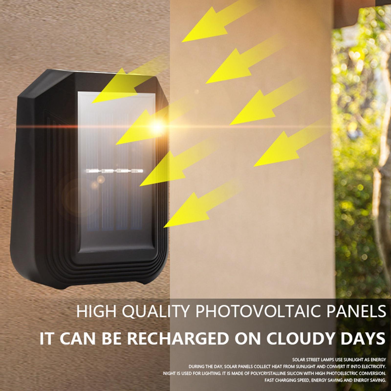 2pcs Solar Powered Wall Mounted 6 LED Light Outdoor Landscape Yard Lamp