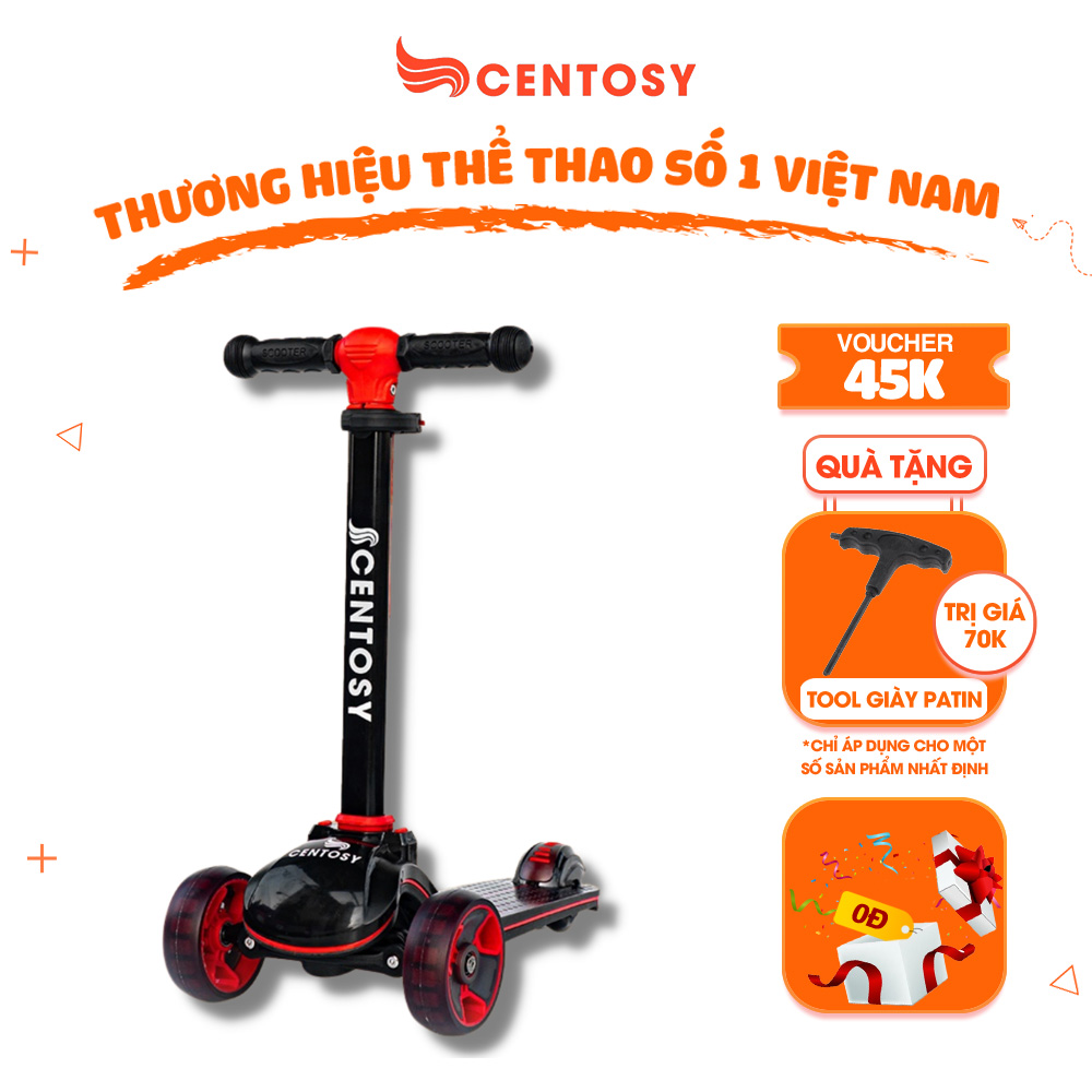 Xe Scooter Trẻ Em Cao Cấp Centosy S5 - Màu Sắc Bắt Mắt, Đèn Nhấp Nháy Tặng Tool Lắp Ráp