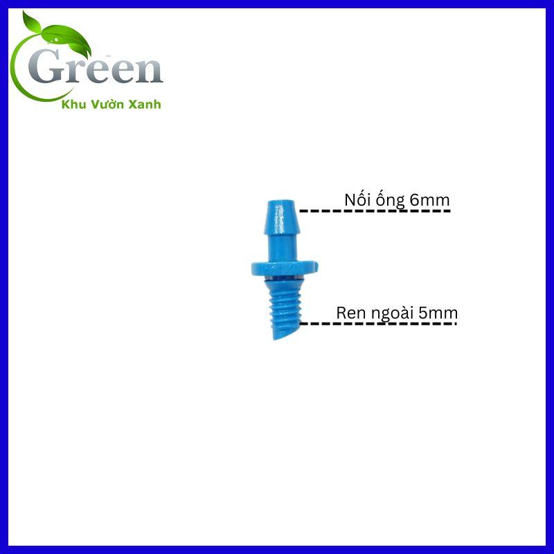 Combo 20/50 cái đầu nối khởi thủy 1 đầu gân 6mm 1 đầu ren ngoài 5mm dùng trong tưới phun sương, phun mưa, nhỏ giọt